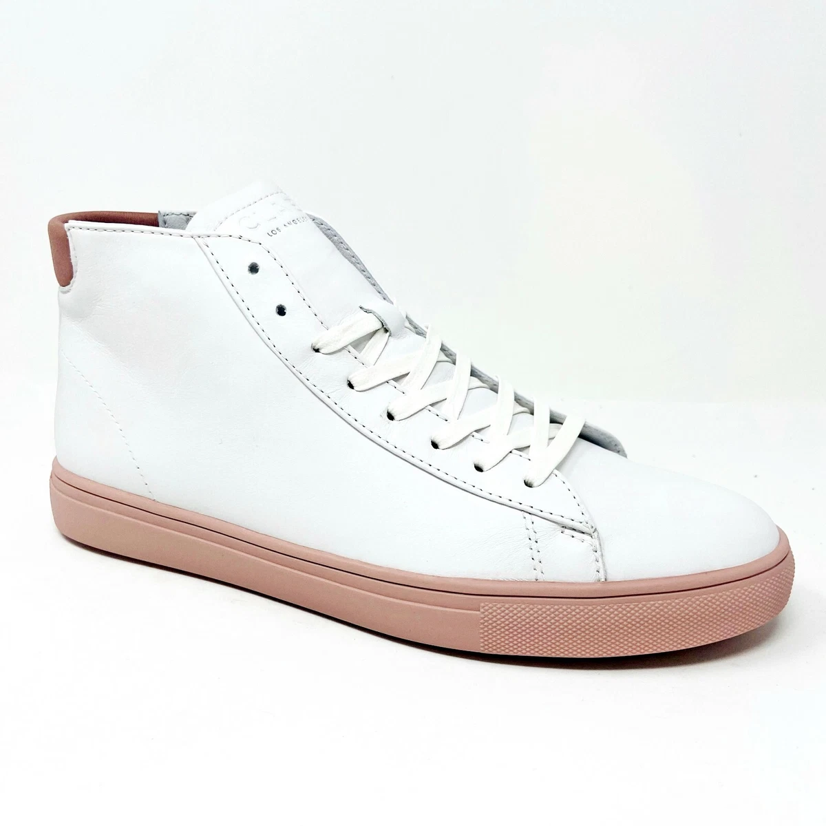 Clae Bradley Mid White Rose Mens Premium Sneakers