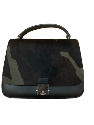 Michael Kors Runway Collection Mia Camo calf hair black bag