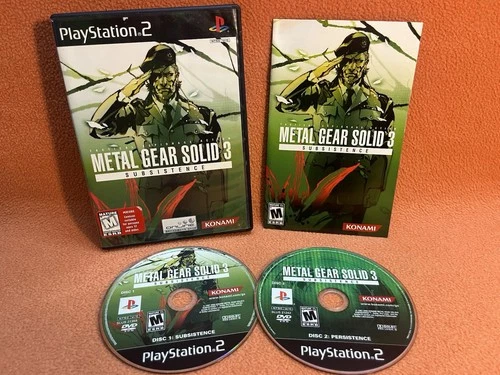 Metal Gear Solid 3 Subsistence Sony PlayStation 2 PS2 Black Label Game Complete!
