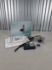 Canon PowerShot SD1100 IS Digital ELPH 8MP Silver Camera w/ Box, Charger, SD
