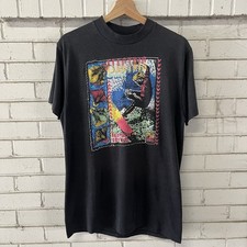 Vintage Surf Nature Shirt Mens Medium 90s Single Stitch Black Skate USA Made