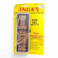 VTG NIB FAULKS, LAKE CHARLES, LA. U.S.A. SC-77 SUPREME DUCK CALL W/LANYARD 