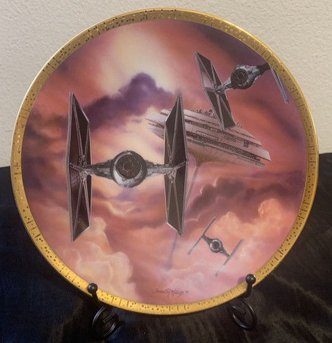 1995 Hamilton Collection Star Wars Space Vehicles TIE Fighters Plate w/COA!!!...