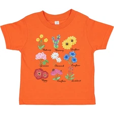 Inktastic Wild Flower Chart Toddler T-Shirt Flowers Free Spirit Garden Gardener