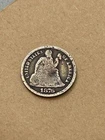 1876 CC Seated Liberty Dime Good Detail Circulated in THE OLD WEST!