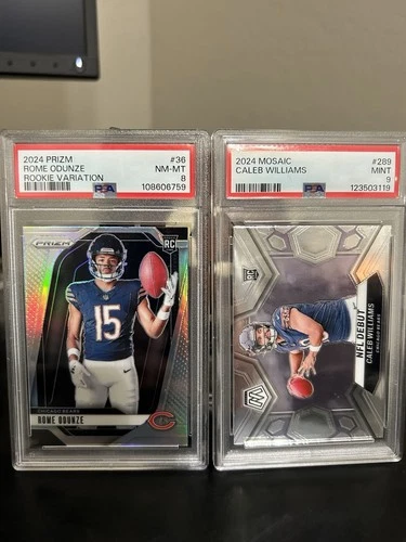 2024 Prizm Rookie Variation Rome Odunze AND 2024 Mosaic Rookie Caleb Williams