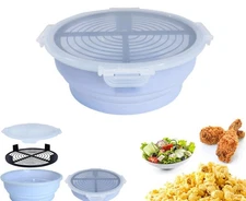 🆕 Multifunctional Collapsible Batter Bowl with Lid 2.8-Quart Shaker Bowl