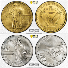 2026 Best of Mint 1916 Standing Liberty Gold Quarter Silver Medal SP70 FS PCGS