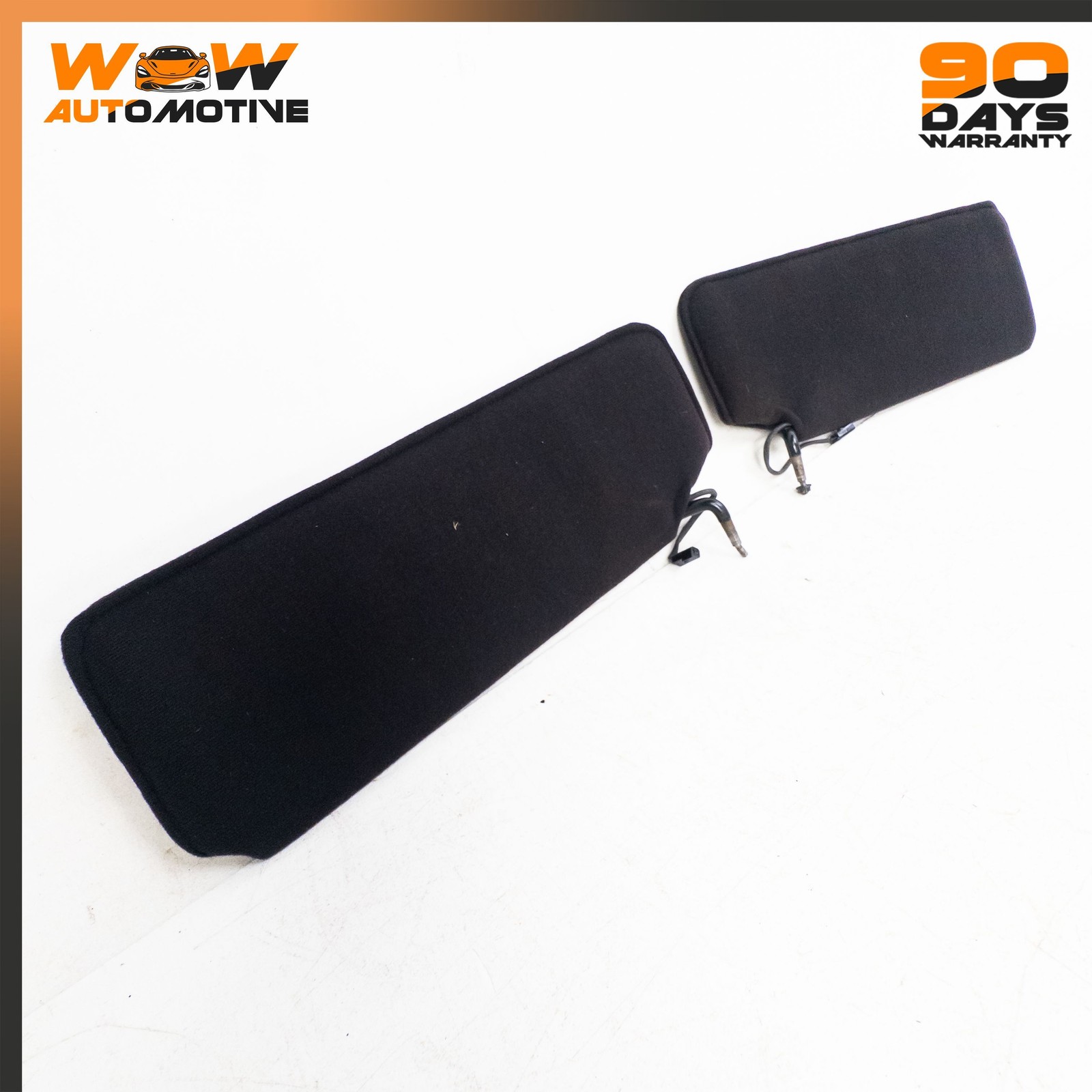 84-96 CHEVROLET CORVETTE C4 FRONT RIGHT LEFT SUN VISOR PAIR MIRROR BLACK SET OEM