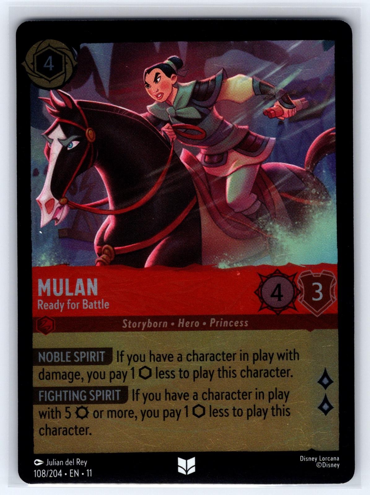 Mulan - Ready for Battle: 108/204 - Winterspell Lorcana Cold Foil NM