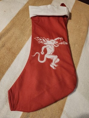 Red Fireball Whiskey Christmas Holiday Stocking Fireplace Mantle 18  x 10  NEW