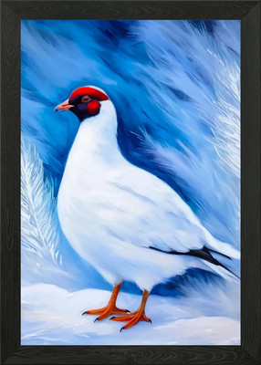 Willow Ptarmigan Vogel Gemälde gerahmt Wandbild Poster Leinwanddruck Bild