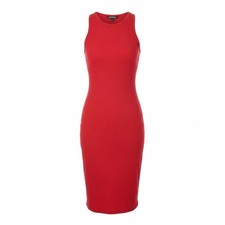 Express Red Ribbed Racerback Midi Dress Tank Dress XS Party/Cocktail