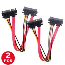 SATA 7 15 Pin Male to Female Extender Cable, HDD Data Power Combo-2PCS