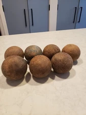 7 Vintage Antique Rustic Croquet Balls