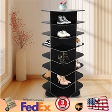 7-Tier Adjustable Rotating Shoe Rack Tower 360?? Rotatable Storage Display Rack