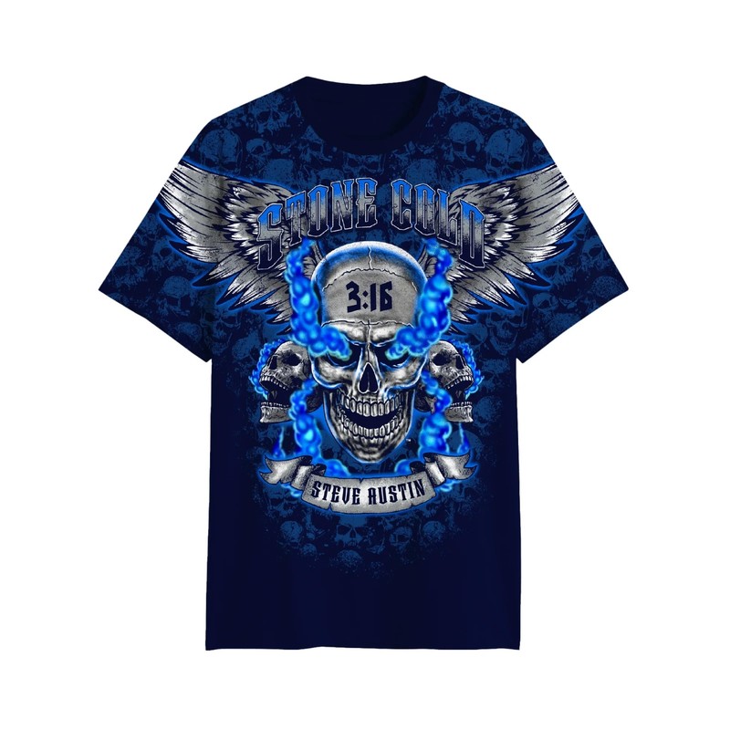 Stone Cold Steve Austin Smoke & Skull Shirt Men's Small