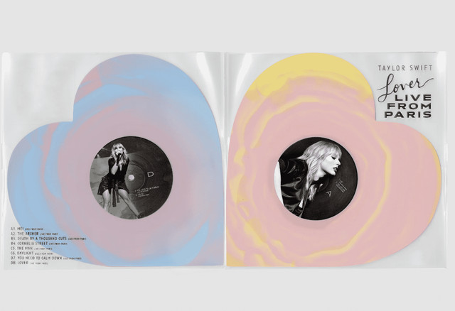 Taylor Swift Lover Live From Paris Heart Shaped Vinyl Record 2025 Valentine