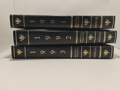 Vintage 91'-93' 3pc Britannica World Data Annual