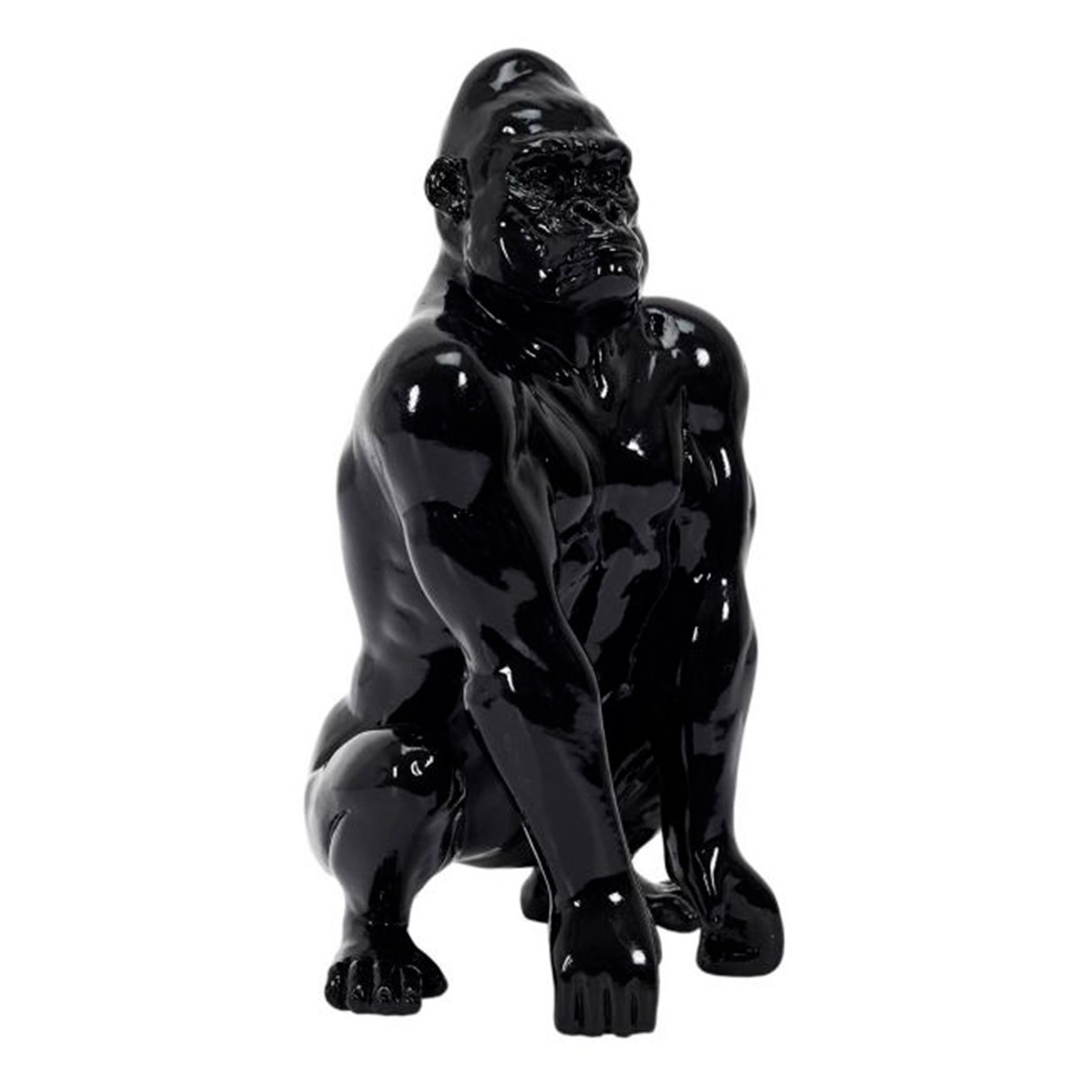 Sculpture gorille noir 24cm statuette déco luxe finition mate haut de gamme