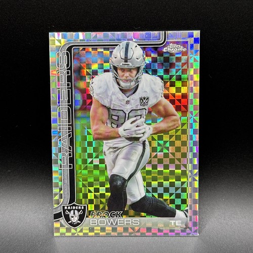 2025 Topps Chrome Brock Bowers #178 X-Fractor Las Vegas Raiders