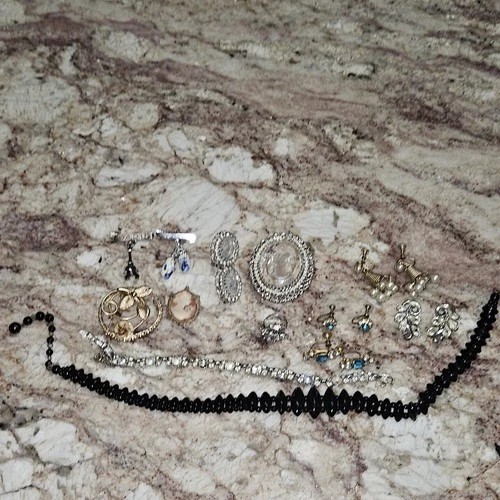 Vintage Costume Jewelry ~ Earrings, Necklace, Pins ETC