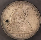 1861 Seated Liberty Half Dollar -FRESH FROM AN OLD COLLECTION- HOLE- LOT CC-70