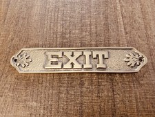 Vintage Solid Brass Exit Sign Approximately 7...