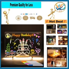 Lumi LED Dry Erase Note Board 12x8 with 7 Colors Stand & Markers