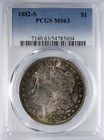 1882 S Morgan Dollar PCGS MS63 Original Purple, Red, and Green Toning — photo 1