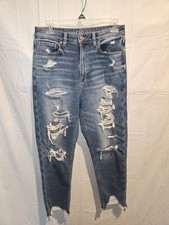 American Eagle Women's Blue Denim Highest Rise Mom Jeans Stretch Size 6