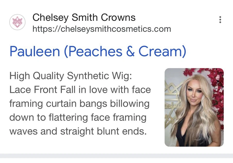 Peluca Larga Capas Chelsey Smith Cosmetics PAULEEN MELOCOTONES Y CREMA Foto 2 de 4