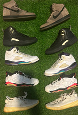 5 Pair Sneaker Lot Jordan 5 6 12 Nike Dunk Yeezy 350 Sizes 6Y 7Y 7.5M Used