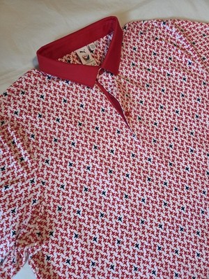 PUMA Volition 2XL Red White Blue Polo Golf Shirt Jet Pilot USA Patriotic AOP