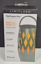 Limitless Innovations TikiTunes Pro Bluetooth Speaker Flame Light Outdoor 12hr