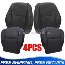 For Lexus GX460 2010-2017 Driver & Passenger Bottom-Top Leather Seat Cover Black