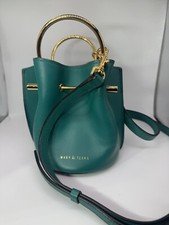 MARY AL TERNA Mini borsa a tracolla in pelle verde acqua tono oro borsa donna