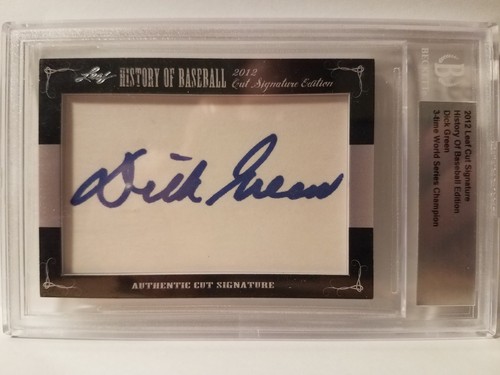 2012 Leaf History of Baseball Dick Green Cut Signature Auto BGS Slabbed A's - 第 1/1 張圖片