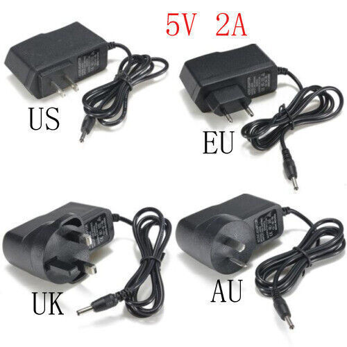 5V 2A 3.5mm AC/DC Power Supply Adapter Charger Konverter Netzteil EU/UK/US/AU - Bild 1 von 3