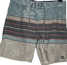 Billabong M sz 30 Stringer Lo Tide Board Shorts Stripe Print Surf Swim Trunks