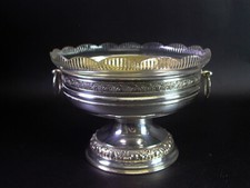 schöne Art Deco Aufsatzschale mit Glaseinsatz - versilbert