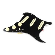 Loaded Guitar Pickguard SSS Alnico 5 Pickup Capacitor Clear Bobbin for Strat ST