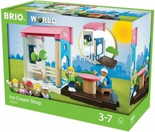 Brio World 33944 Ice Cream Shop 3 NEW Figures Table Store Walls Room 13 Pieces