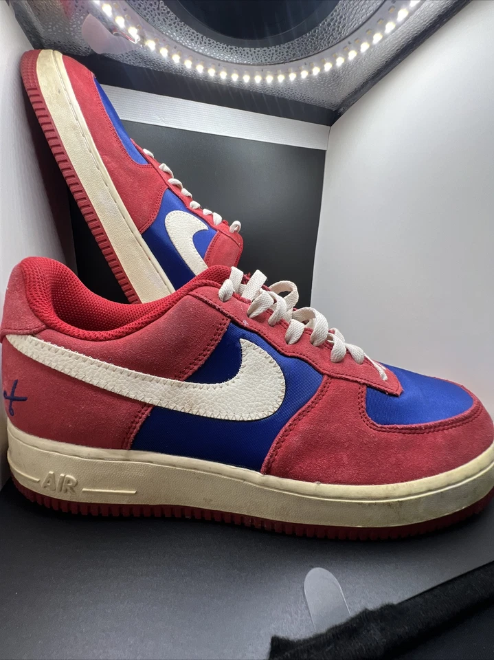 Nike Air Force 1 Low Scissors Men’s Size 9.5 Gym Red Blue Sail 488298-626 - Image 2 of 4