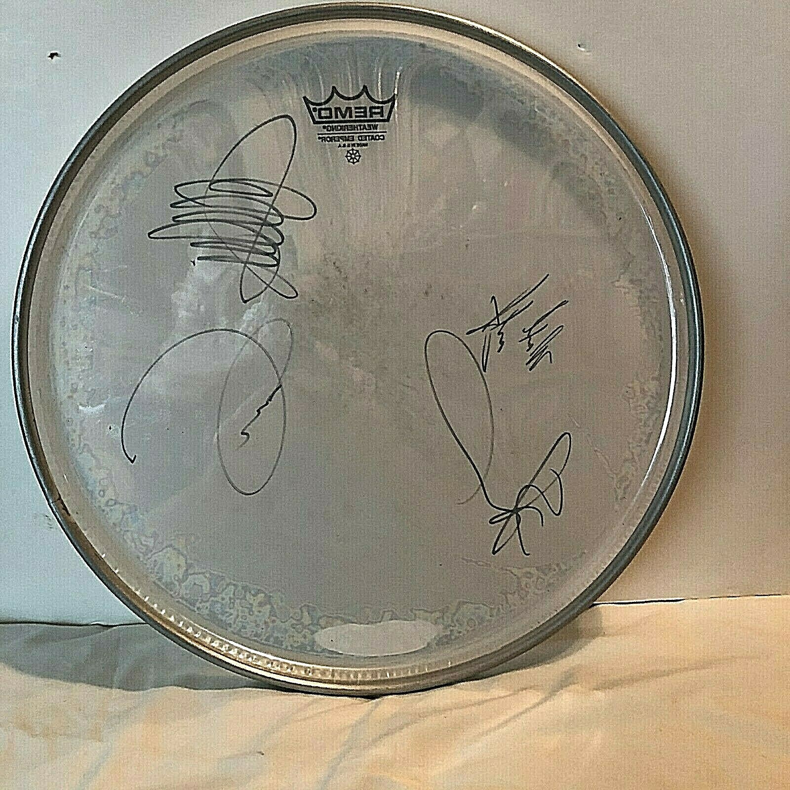 Autographed Queensryche Remo drum head signed 4 including Geoff Tate eBay