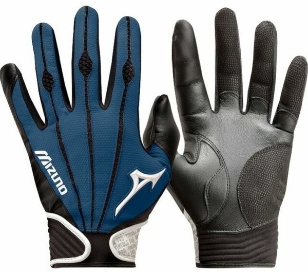 1 Pair Mizuno 330290 Vintage Pro Large Navy Blue Youth Batting Gloves