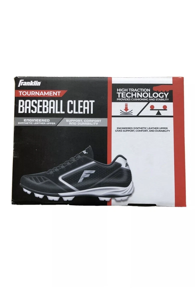 Crampons de baseball Franklin jeunesse caoutchouc moulé noir/blanc