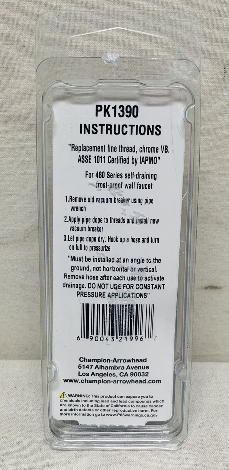 Arrowhead PK1390 1-1/16 Fine Threaded X 3/4 in. MHT Brass Vacuum Breaker  for sale online | eBay