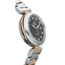 Omega De Ville Ladymatic 34 18k Rose Gold/Steel Brown Diamond Dial Women's Watch 3