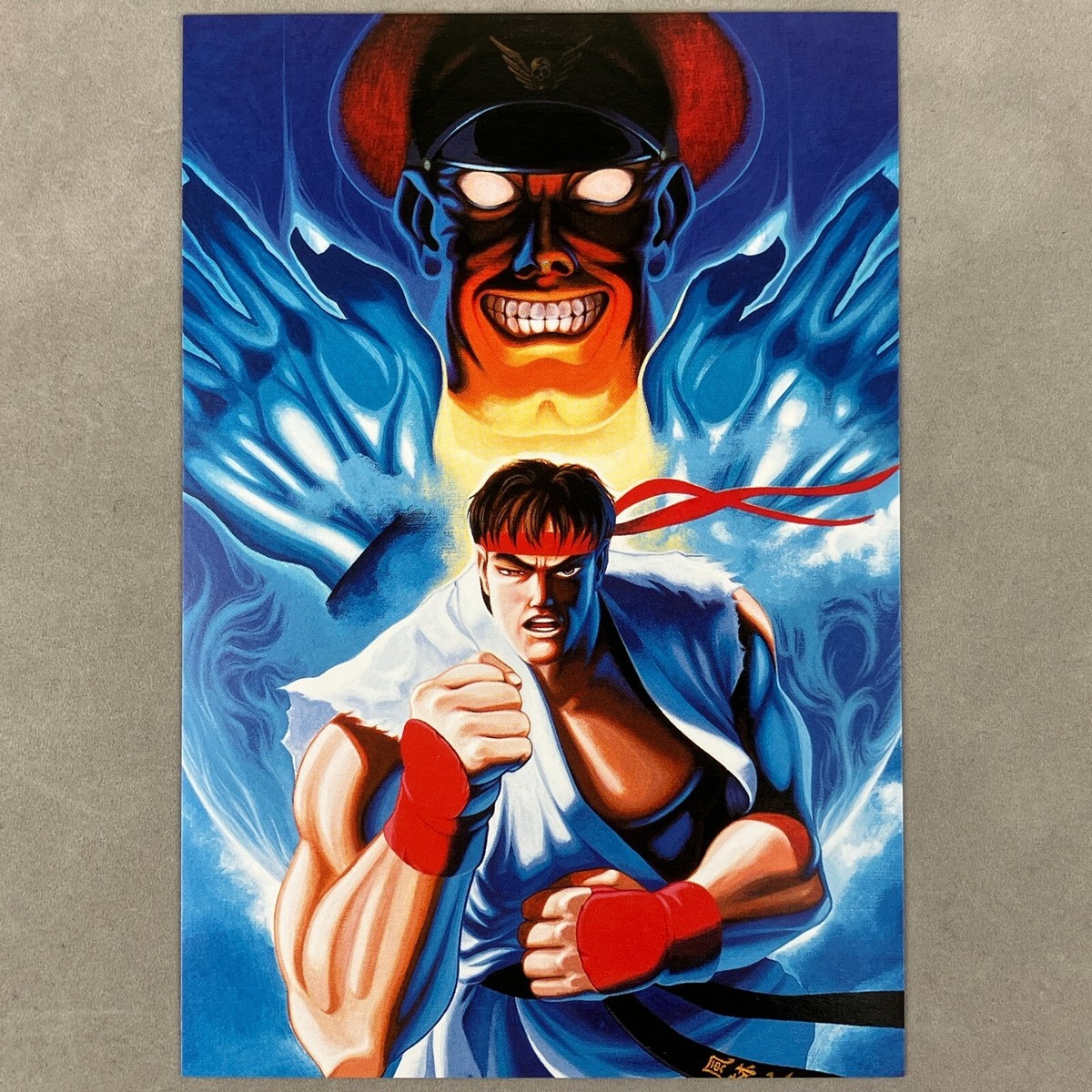 Vintage Capcom Street Fighter 2 Ryu & M. Bison Retro Postcard